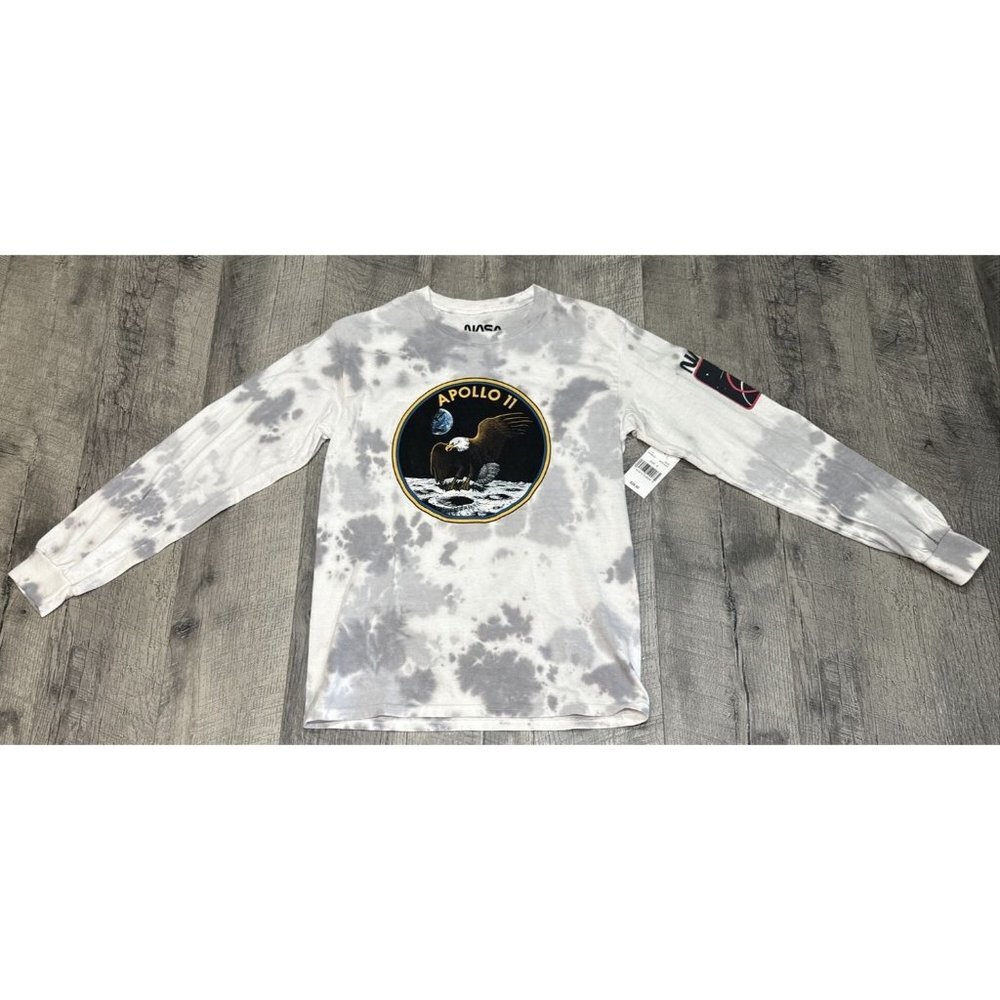 Apollo 11 NASA Shirt‎ Adult Small Long Sleeve Tie Dye Space Astronaut Retro NEW